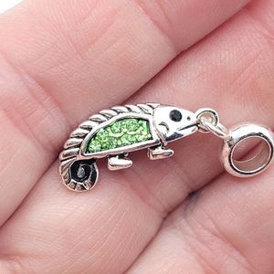5/$25 ❤ Silver and Green Iguana Charm for Pandora Bracelets